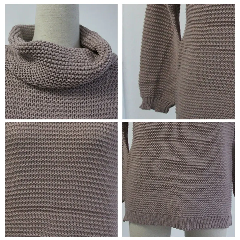 Women Turtleneck Sweater Winter Autumn High Neck Thermal Knitted Sweater Warm Pullover Windbreak Oversize Sweater Thicken Jumper