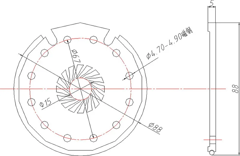 PAS Педаль Помощь сенсор KT-D12L KT D12 D12L 12 МАГНИТ легко установить