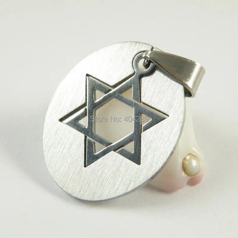 

12PCS Stainless Steel Star of David 2 In 1 Pendant Necklace,Mogen David / Shield of David Charm Pendant