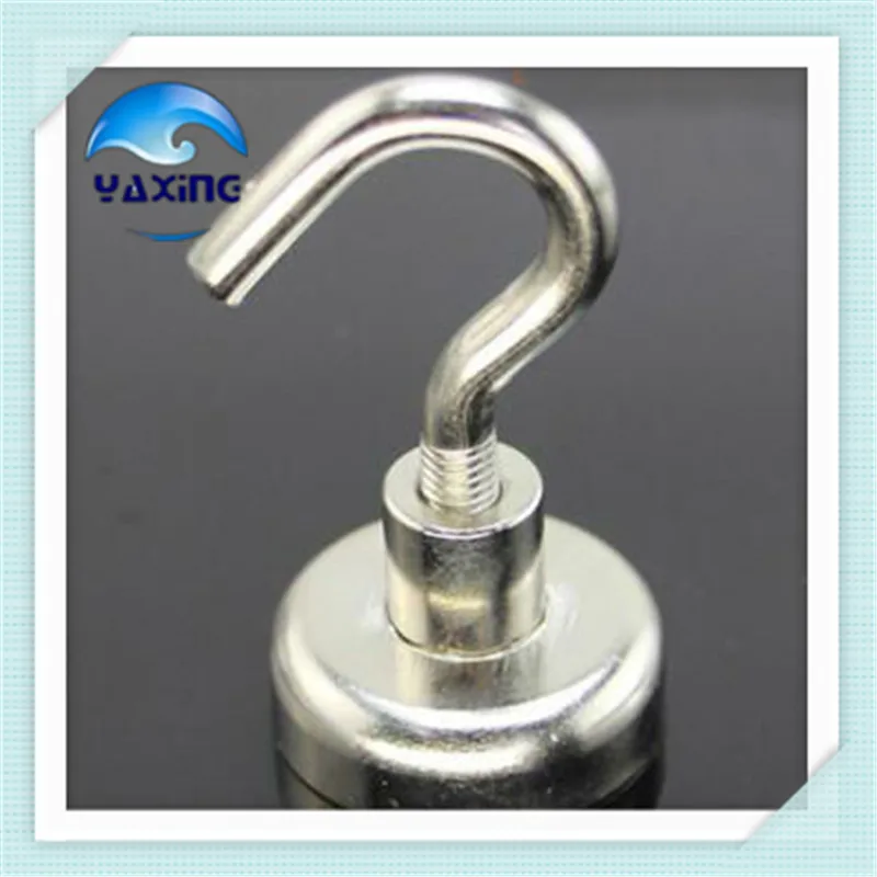 

22KG Pull Force 2pcs Dia25mm Magnet Super Heavy Magnetic Hook Holder Neodymium Magnet Strong Permanent deep sea salvage magnet