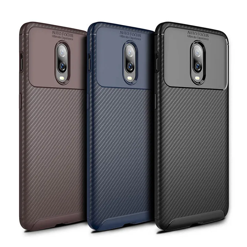 

For Oneplus 6T 6 Case One Plus 6 6T Cover Luxury Carbon Fiber Silicone Phone Bag Business Matte Shockproof Cover For Oneplus 6T