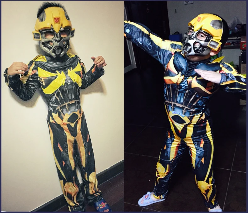 Костюм на Хэллоуин; детский маскарадный костюм для мальчиков; Bumblebee Optimus Prime; костюм Железного человека для взрослых; Маскарадная маска; праздничная одежда