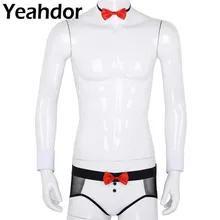 3 шт. Мужское нижнее белье SISSY набор прозрачные сетчатые попки раздельные трусы нижнее белье с галстуком-бабочкой манжеты костюм наряд Гей сексуальные трусики