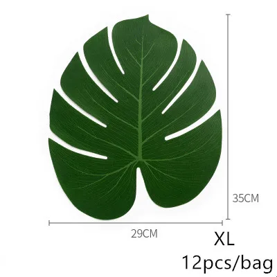 12 шт. искусственные тропические Пальмовые Листья для Гавайских Луау украшения для тематических вечеринок украшение дома и сада - Цвет: XL