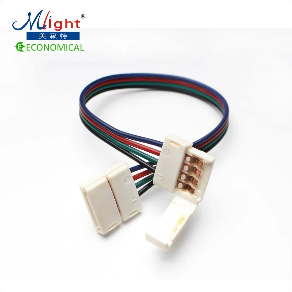 5 pcs 12V LED Strip Light Connector Double Terminals with Wire Non