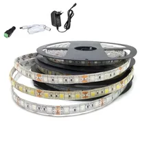 1M 2M 5M Led Strip 5050 60LED/M DC12V Flexibele Led Light Strip Rgb Warm Cool wit Rood Blauw Groen + Power Adapter Strip Volledige Set(China)