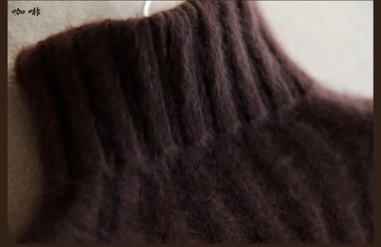 Осенний и зимний женский норковый кашемировый свитер водолазка в полоску ямы Тонкий теплый вязаный модный свитер