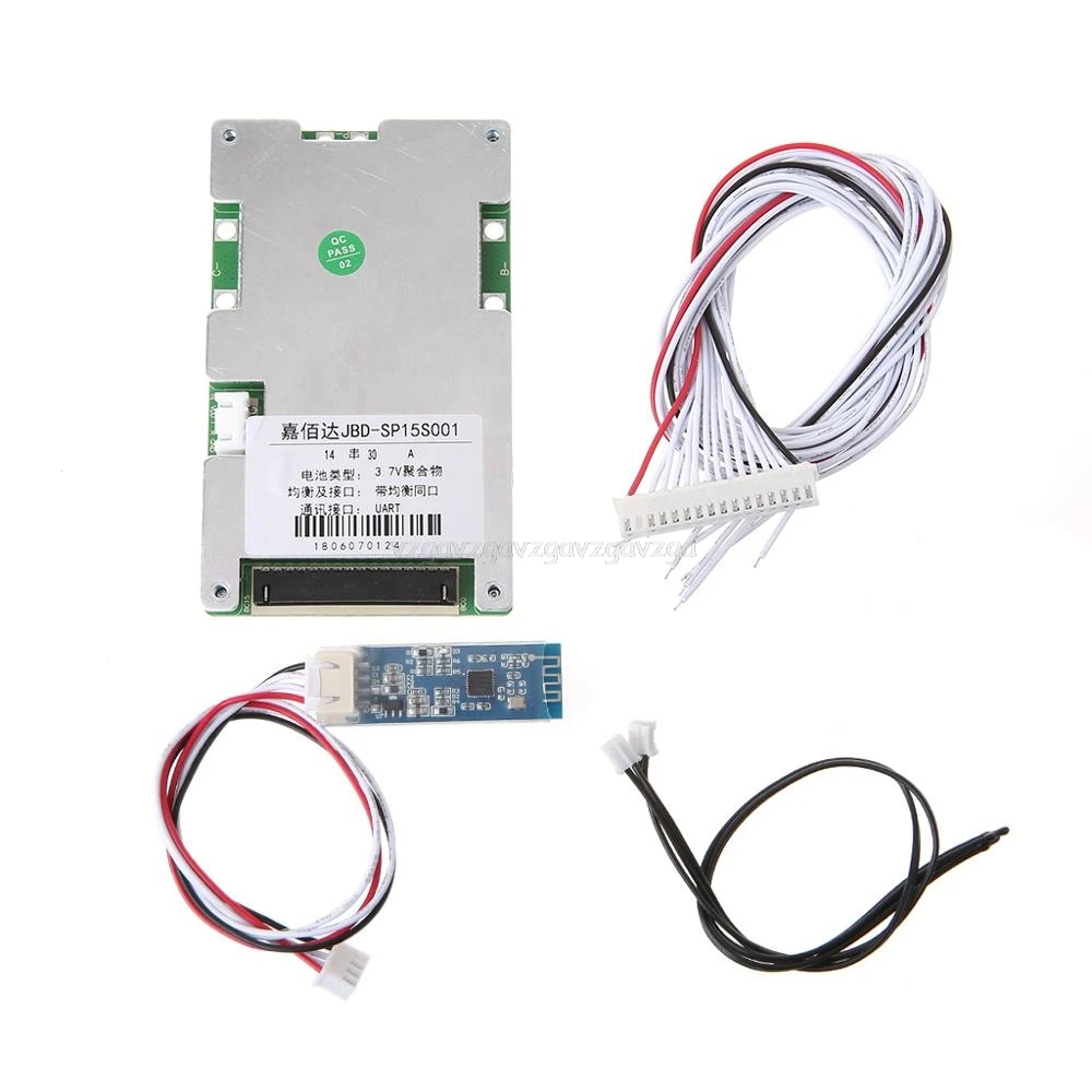 

Lithium Battery Protective Board With Bluetooth 14S BMS PCB Mobile Static Current Intelligent 48V Components Smart Protection