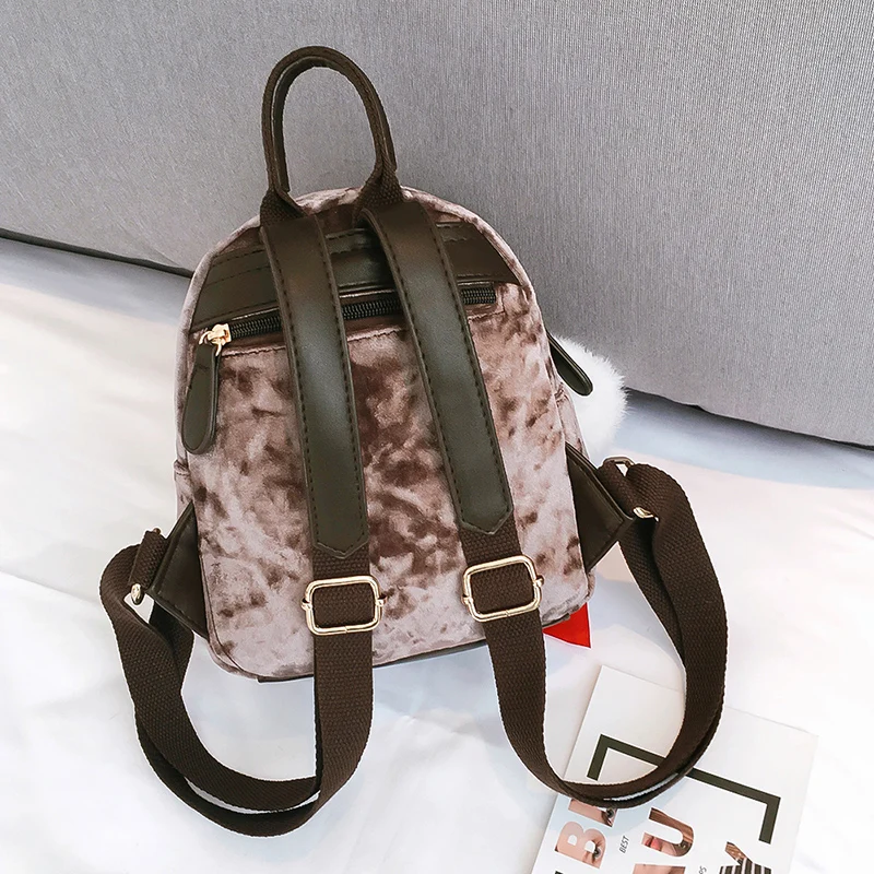 LEFTSIDE Mini Velvet Backpack Bag Female Cute Backpacks High Quality Back Pack For Girls Gift Women's Small Backpack Korean 2018