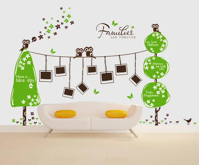 new 2015 design extra large 160x300cm owl wall sticker photo