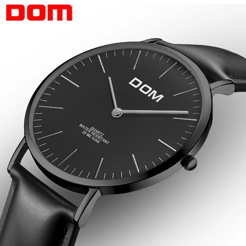 Watch men DOM Top Brand Luxury Quartz watch Casual quartz-watch leather Mesh strap ultra thin clock male Relog M-36BL-1M Watch men DOM Top Brand Luxury Quartz watch Casual quartz-watch leather Mesh strap ultra thin clock male Relog M-36BL-1M
