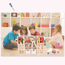 Монтессори обучающая деревянная модель ящика для инструментов набор игрушек ремонтные инструменты дети ролевые игры игрушки развивающий строительный инструмент наборы