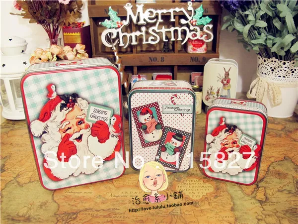 

Free Shipping!2013 New!Christmas men design Metal Storage 3pc container Tin case Iron box Christmas gift Box House decoration