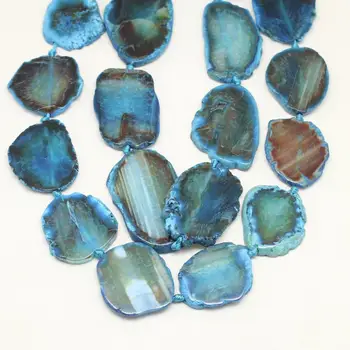 

Natural Blue Dragon Veins Achate Beads,Freeform Slabs Loose Beads,Large Size,Smooth Gems Pendant Jewelry