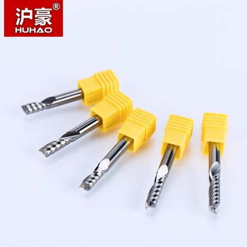 

HUHAO 1PC 6mm Carbide Milling Cutter One Flute Spiral Cutter Router Bit CNC End Mill For MDF Tugster Steel Router Bits for Wood