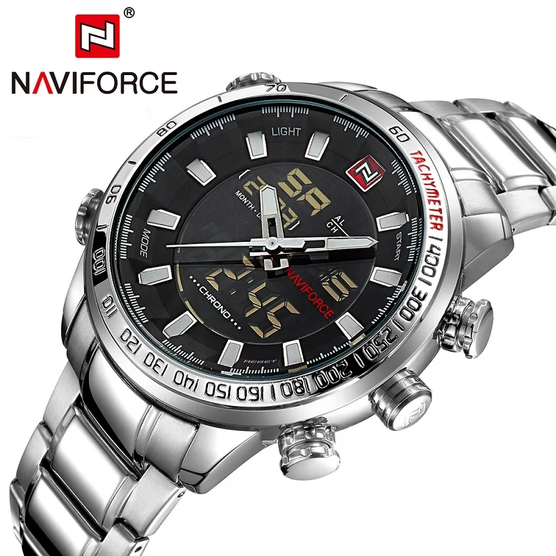 

2018 NAVIFORCE Mens Watches Top Brand Luxury Quartz Watch Fashion Waterproof stainless steel Sport men watch relogio masculino