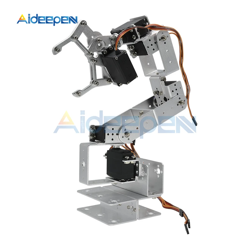 1Set ROT3U 6DOF manipolatore in alluminio braccio robotico meccanico morsetto robotico artiglio giocattoli manipolatore meccanico per Arduino - immagine 3