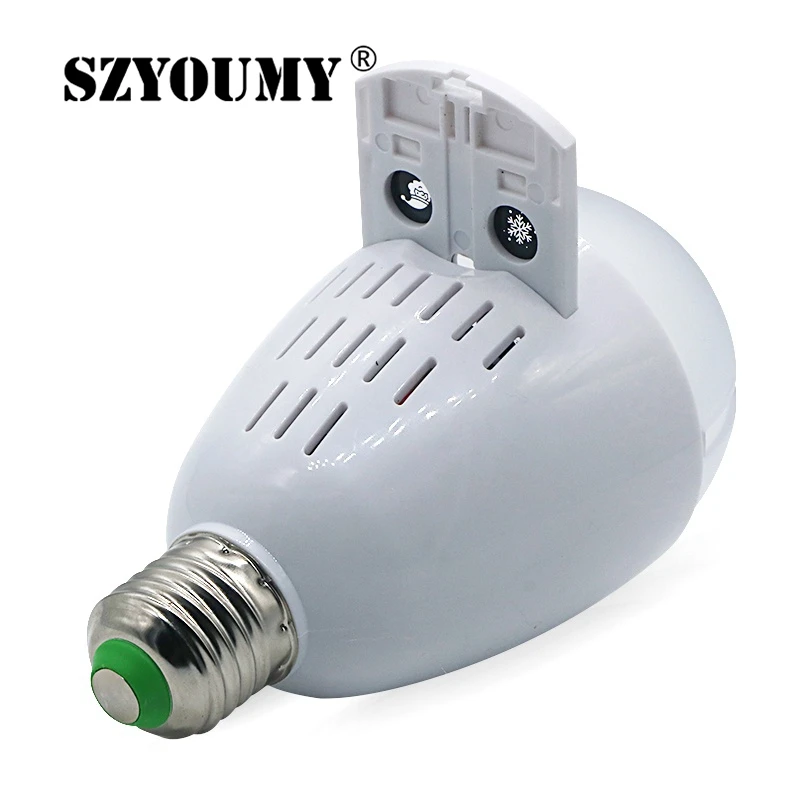 

SZYOUMY LED Snowflake Film Projector Bulb outdoor Rotating Moving Dynamic Snowflake Pattern Decoration light RGBW 4W Laser Light