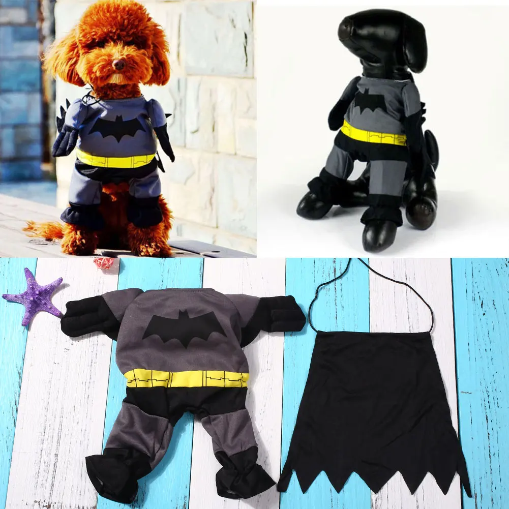 1 комплект Забавный для домашнего котика Собака Щенок Хлопок Бэтмен стильная одежда вечерние костюмы