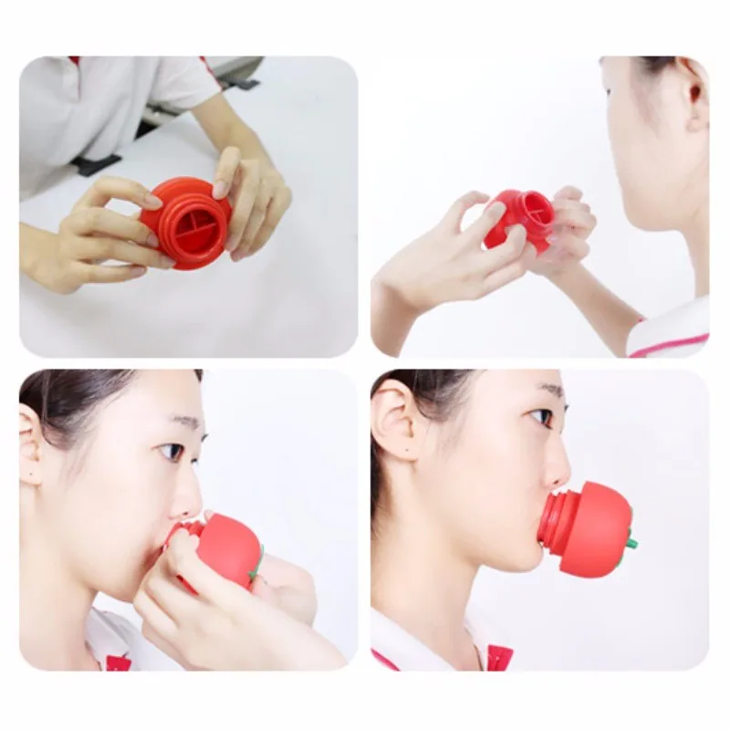 1PC Tomato Sexy Full lip plumper Enhancer lips plumper tool device Or Super Suction Family Body Cupping Cups Massage silicone