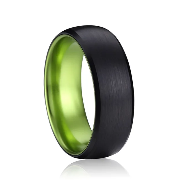 queenwish tungsten wedding rings 8mm black brushed domed ip green plating engagement and wedding ring sets - Tungsten Wedding Ring Sets queenwish tungsten wedding rings 8mm black brushed domed ip green plating engagement and wedding ring sets - Tungsten Wedding Ring Sets