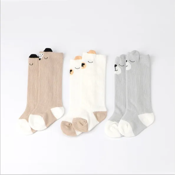 Для маленьких мальчиков хлопковые носки для новорожденных с рисунком лисы Cat теплые гольфы для маленьких девочек гольфы для малышей 3 пара/лот - Цвет: KH3P929 D