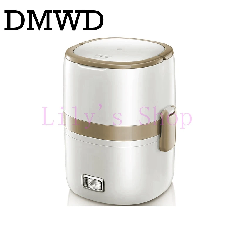 

Electric 2 layer stainless steel lunch box large capacity Portable Steamer electric meals Food Container rice cooker warmer 1.5L