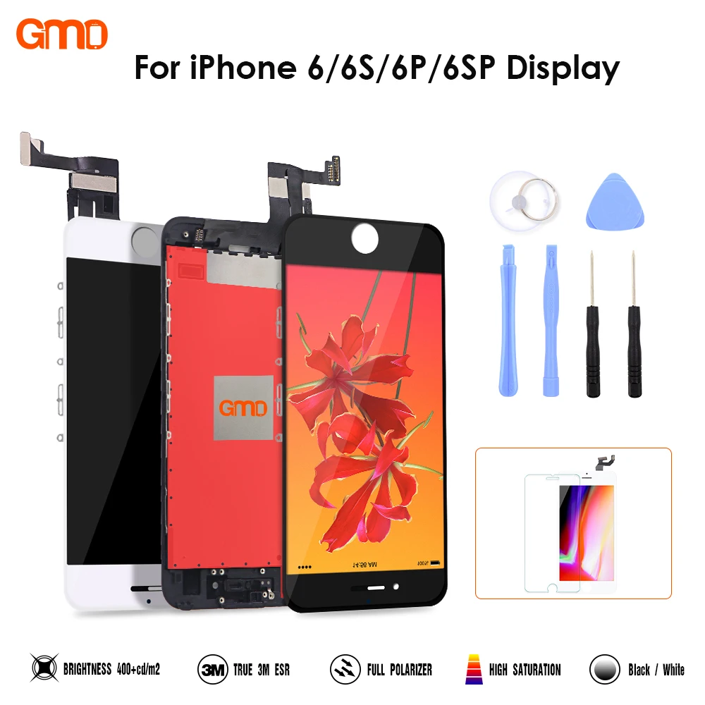 

Premium Grade AAA+ GMO LCD Screen for iPhone 6/6S/6P/6SP Display Replacement with 3D Touch Screen
