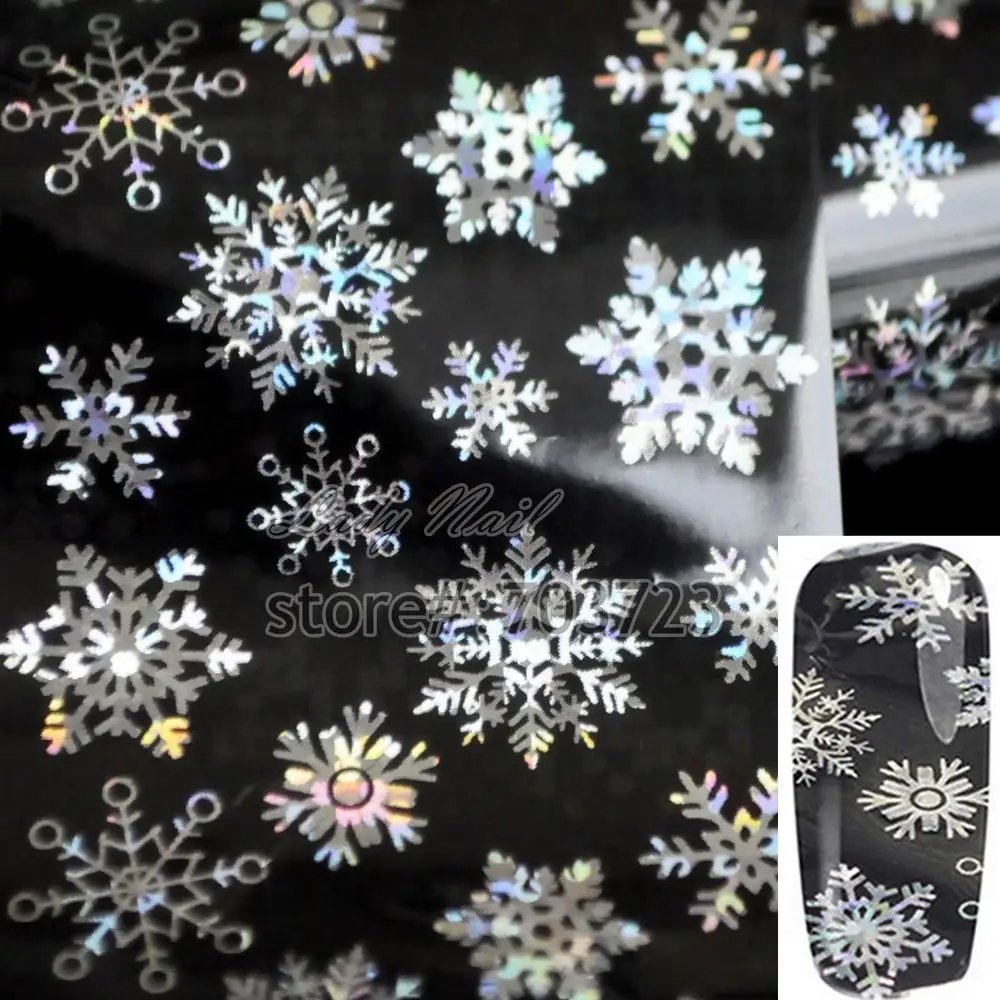 glitter big and small snowflake nail art transfer foil glitter big and small snowflake nail art transfer foil
