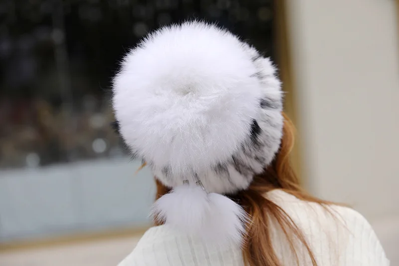 485 Европа и Америка новые модные женские зимние Лисий мех шапки норки вязаная шапка для женщин Skullies & Beanies