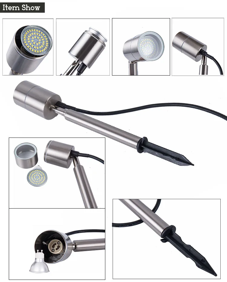 Pico de Aço Jardim ao ar Inoxidável Gramado Spot Levou Livre Caminho Luzes Paisagem Iluminação Holofotes Ip65 Ac85-260v Luz Led 4 Pico de aço inoxidável gramado luz led