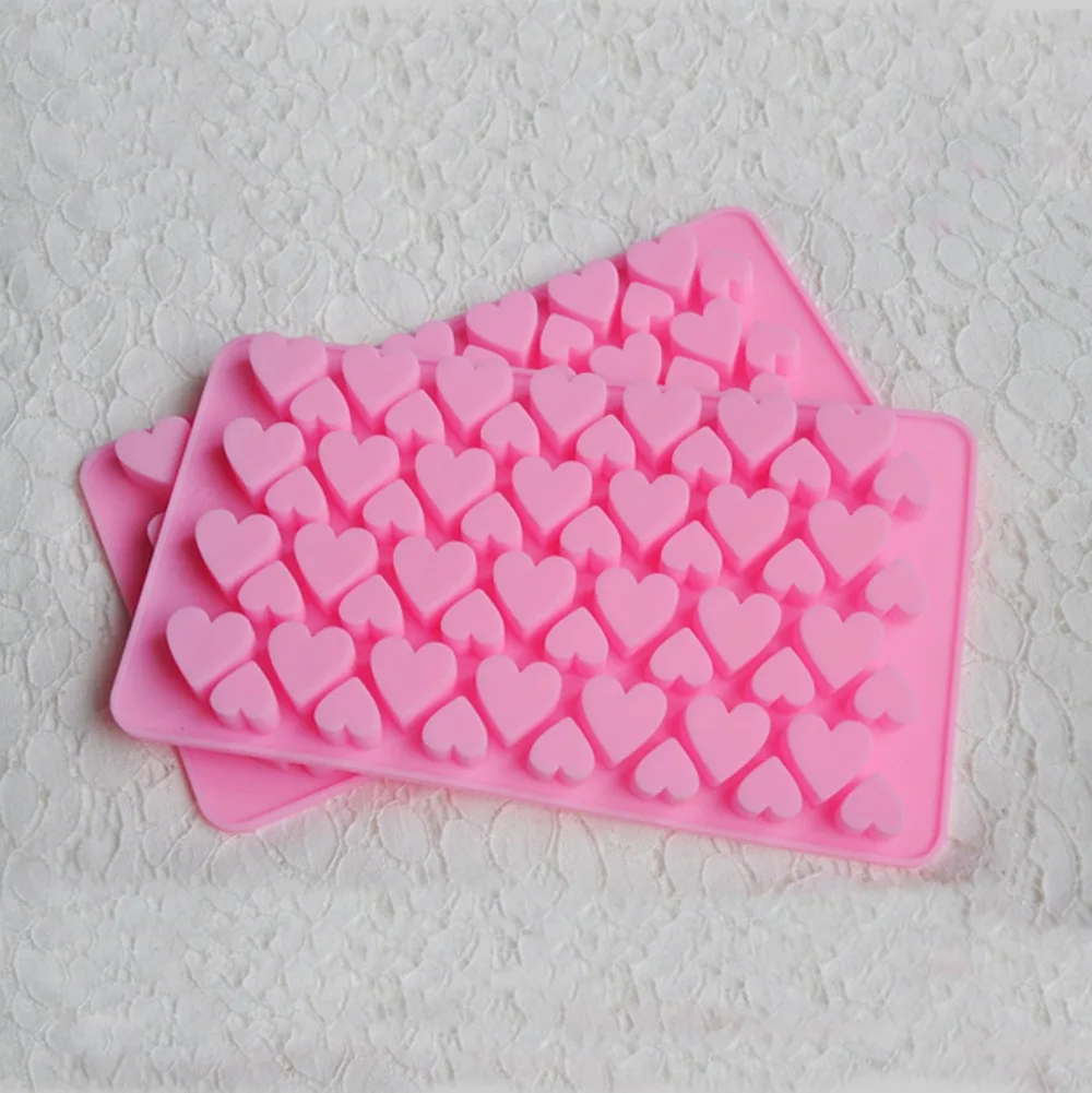 56 Silicone Heart Chocolate Mold Ice Cube Tray Baking Mould Diy Love Shaped Mould Wedding