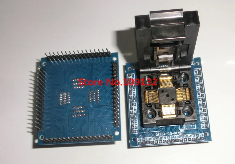 

free shipping QFP64 TQFP64 LQFP64 socket adapter IC test socket burning 0.5m programmer QFP64 seat
