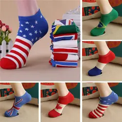 Лидер продаж, Симпатичные носки для детей Высокое качество Американский британский флаг Для мужчин из хлопка со звездами и полосками
