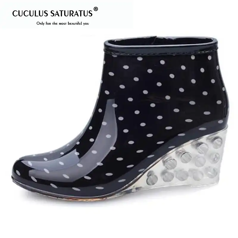 wedge rubber boots