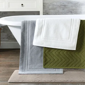 

Drop Shipping 75*45cm ripple 100% cotton Floor towel non-slip floor mat bathroom toilet Rug carpet machine washable 4 colors