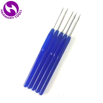 

Free Shipping 50 pieces Plastic handle threader loop hook needle pulling needle for micro hair extensions tools