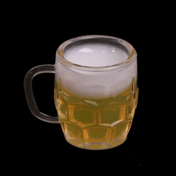 

2Pcs Glass Model 1:12 Scale DIY Parts Plastic Transparent Goblet Miniature Mini Wine Beer Cup Dollhouse Craft Home Decoration