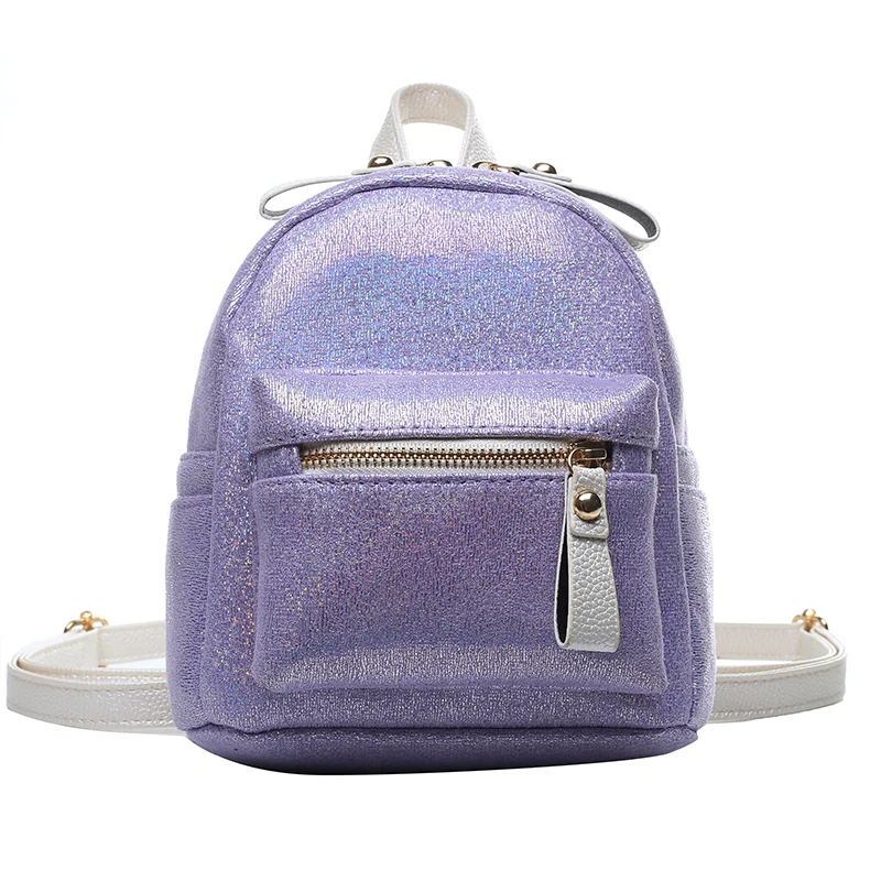 Дизайнерский Модный женский рюкзак, мини-рюкзак из мягкой кожи, Многофункциональный маленький школьный рюкзак для женщин, женская сумка на плечо, кошелек для девушек - Цвет: purple