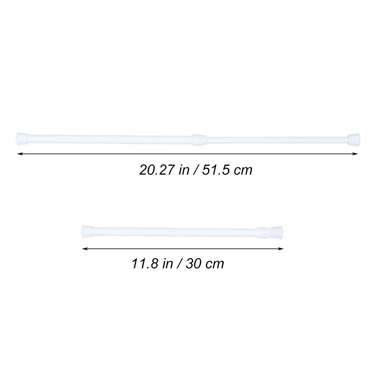30-50 см выдвижная карниз для шторы штанга для шкафа стержни напряжения прутья пружины штора Регулируемая ширина 11,8-20 дюймов(белый