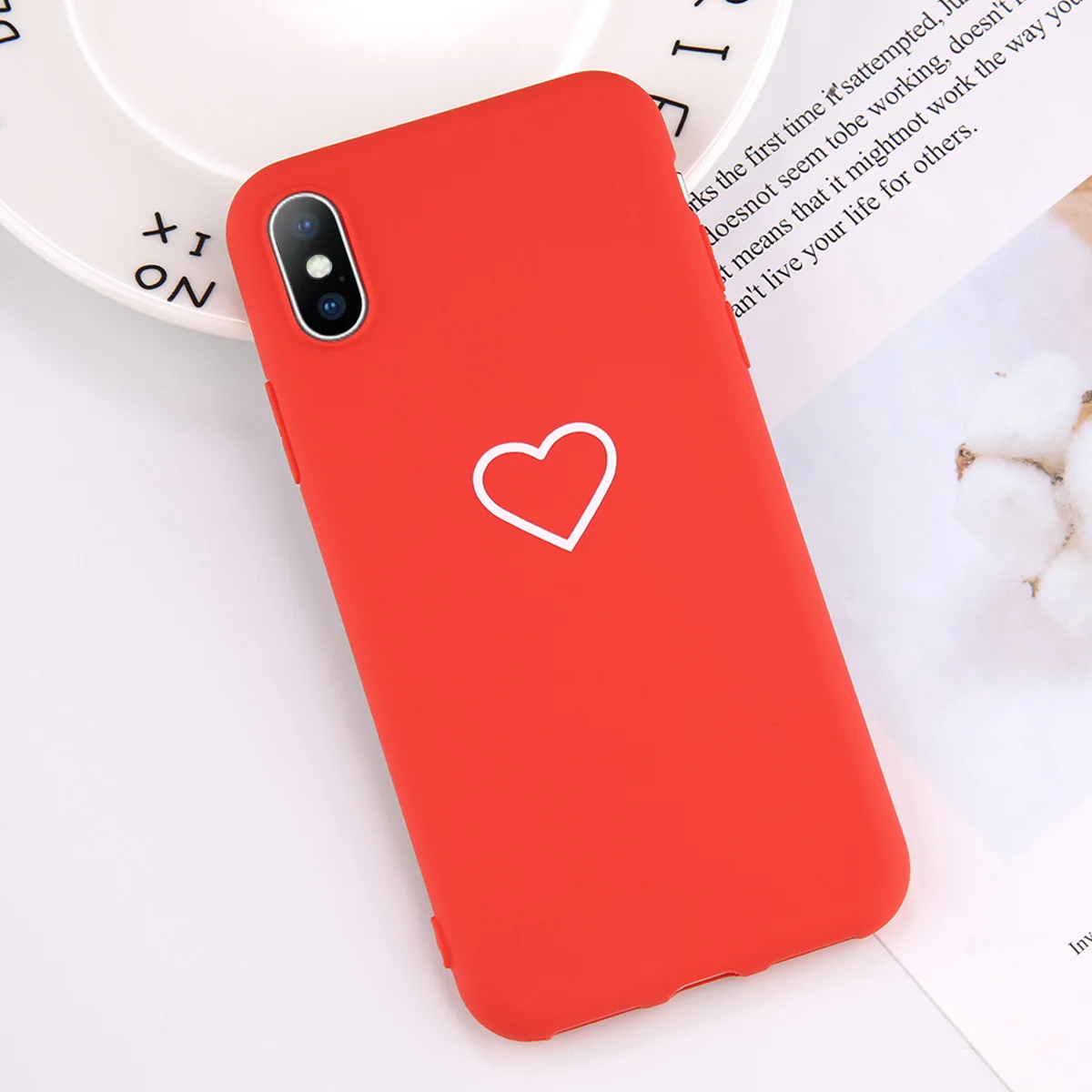 Lovebay Мягкий силиконовый чехол для телефона для пары Apple Iphone 11 Pro Max 8 7 6 6S Plus 5 5S SE XS Max XR X Love Heart TPU задняя крышка - Цвет: 7460R