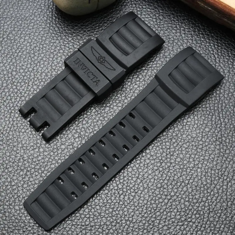 

New Silicone Rubber Watchband Black Diver Sport Men's Wristband Belt Bracelet Replacement Strap For Invicta men Watch strap