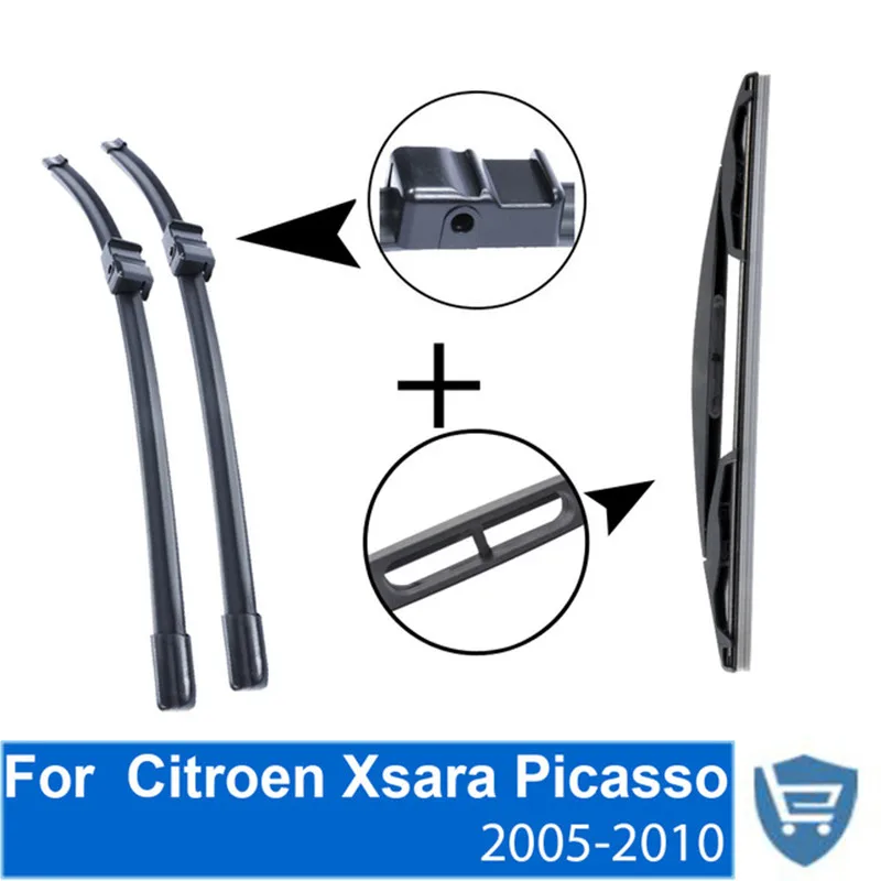 

Front and Rear Wiper Blade no Arm For Citroen Xsara Picasso 2005-2010 High quality Natural Rubber windscreen 26''+26''R
