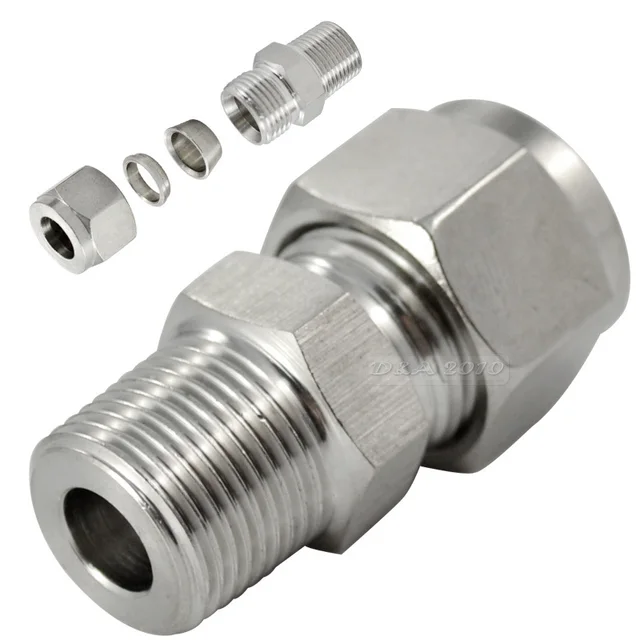 MEGAIRON 1/2" 16mm Card type Connector Bite Type Tube Fittings Male