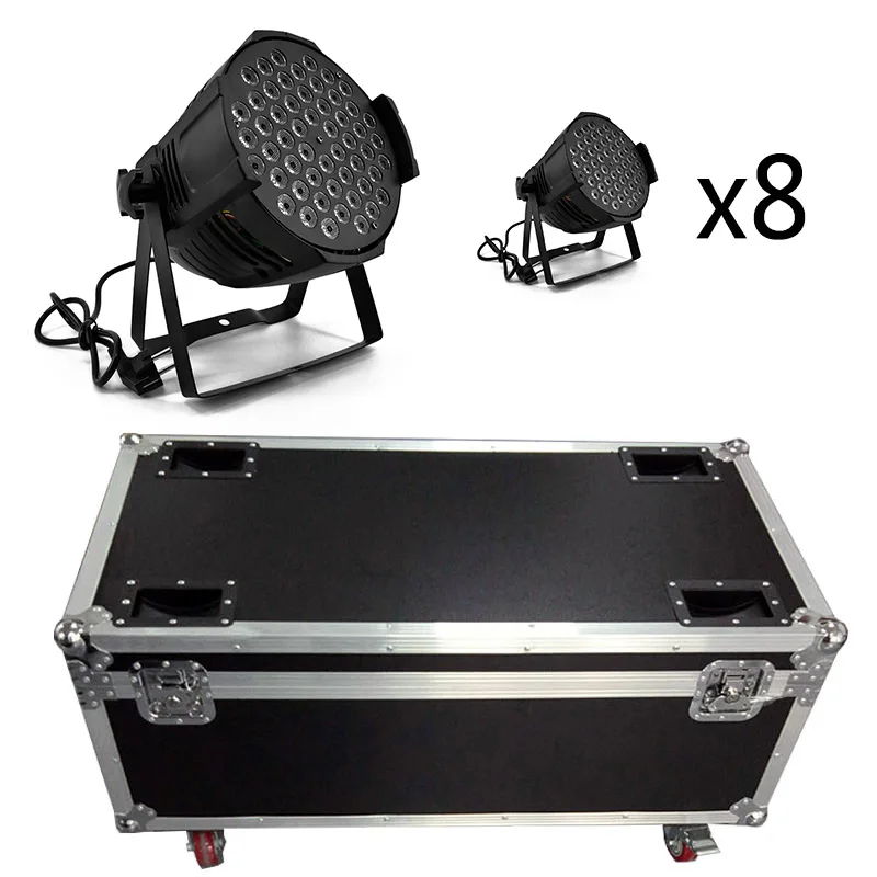 

Flight Case/8pieces LED Par 54x9W RGB Lights Aluminum Alloy Windmill Lights Par Led any mobile production Stage Disco Nightclub