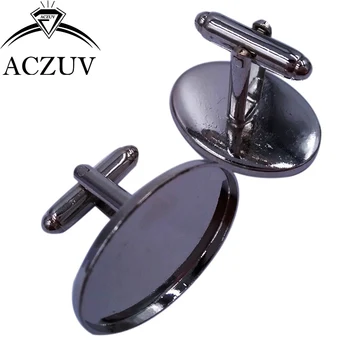 

100pcs Gunmetal Black 18x25mm Oval Bezel Cufflink Blanks Backs Cufflinks Base Gem Glass Cabochon Setting Findings OCL006