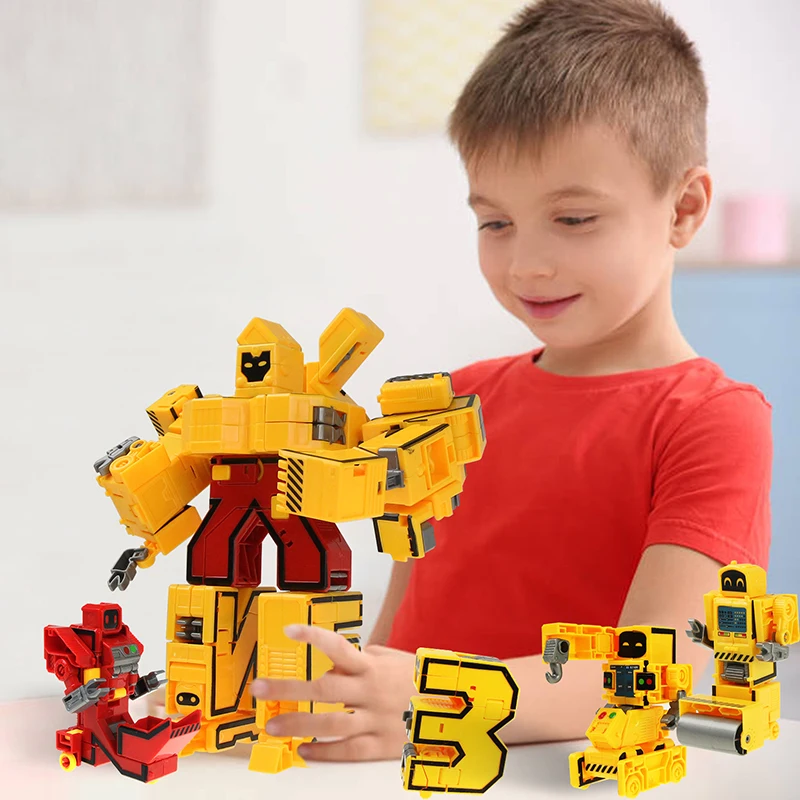 

7pcs/set DIY Russian Letter Transformation Robot Model Deformation Robot Assemble Blocks Toys for Kids Boys Birthday Gift>