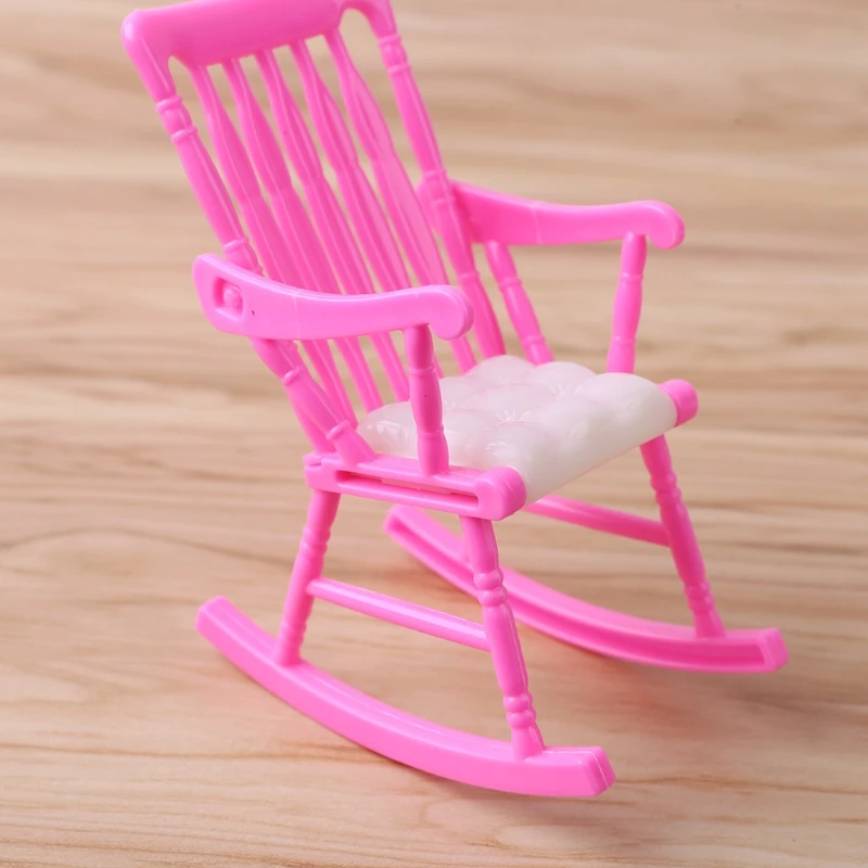 Mini Doll Rocking Chair Doll Accessories For Barbie Dollhouse Girls Toy Doll House Furniture Chair Random Color Mini Doll Rocking Chair Doll Accessories For Barbie Dollhouse Girls Toy Doll House Furniture Chair Random Color