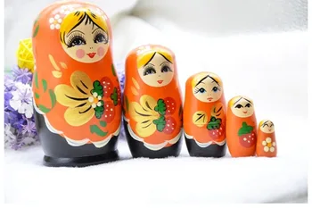 

Russian Nesting Decoration Doll Creative Matrioshka Handmade Features 5 Layer Home Ornament Christmas Gift