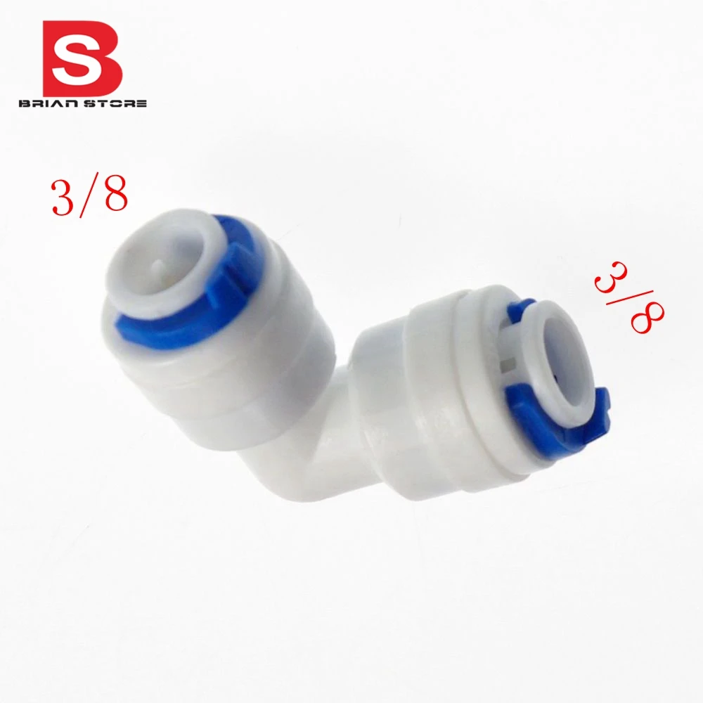 

3/8" OD Hose Elbow Connection Quick Connector RO Water Reverse Osmosis Aquarium System  fittings ST009 B